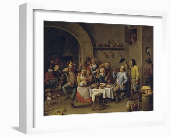 Twelfth Night Party, 1650-1660-David Teniers the Younger-Framed Giclee Print