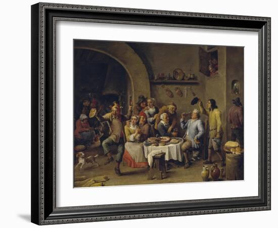 Twelfth Night Party, 1650-1660-David Teniers the Younger-Framed Giclee Print