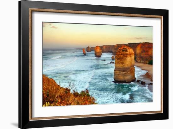 Twelve Apostles Sunrise in Port Campbell National Park in Victoria, Australia-Nokuro-Framed Photographic Print