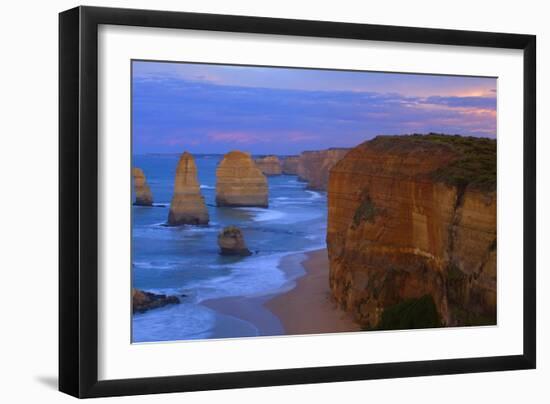 Twelve Apostles Sunset Sandstone Rock Formations-null-Framed Photographic Print