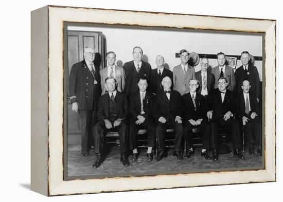 Twelve-Man Jury That Convicted Al Capone for Income Tax Evasion in 1931-null-Framed Stretched Canvas