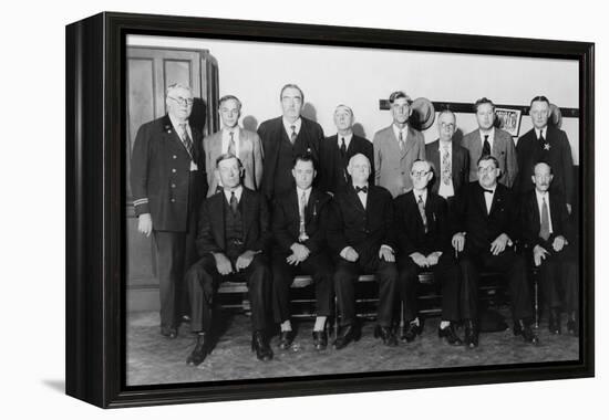 Twelve-Man Jury That Convicted Al Capone for Income Tax Evasion in 1931-null-Framed Stretched Canvas