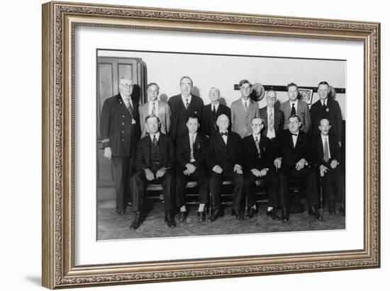 Twelve-Man Jury That Convicted Al Capone for Income Tax Evasion in 1931-null-Framed Photo