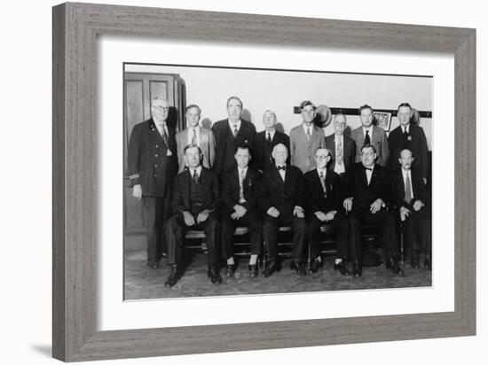 Twelve-Man Jury That Convicted Al Capone for Income Tax Evasion in 1931-null-Framed Photo