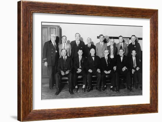 Twelve-Man Jury That Convicted Al Capone for Income Tax Evasion in 1931-null-Framed Photo