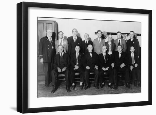 Twelve-Man Jury That Convicted Al Capone for Income Tax Evasion in 1931-null-Framed Photo