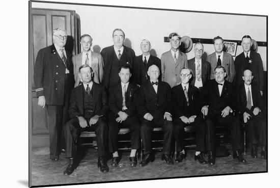 Twelve-Man Jury That Convicted Al Capone for Income Tax Evasion in 1931-null-Mounted Photo