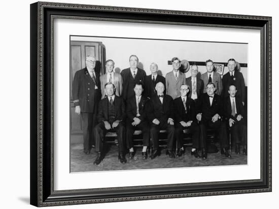 Twelve-Man Jury That Convicted Al Capone for Income Tax Evasion in 1931-null-Framed Photo