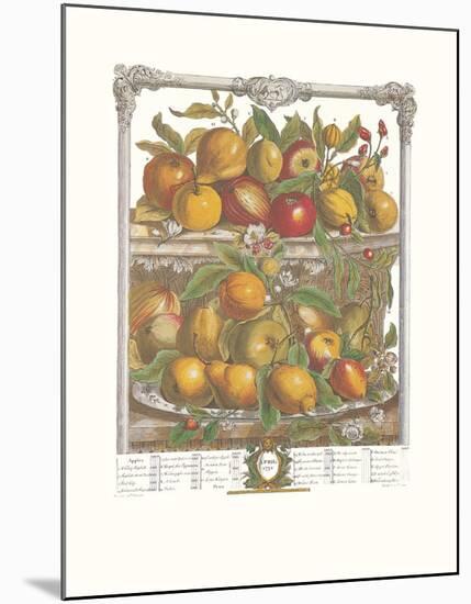 Twelve Months of Fruits, 1732, April-Robert Furber-Mounted Art Print
