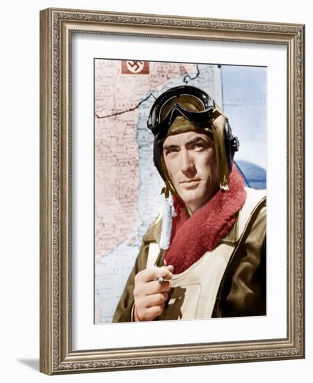 TWELVE O'CLOCK HIGH, Gregory Peck, 1949.-null-Framed Photo