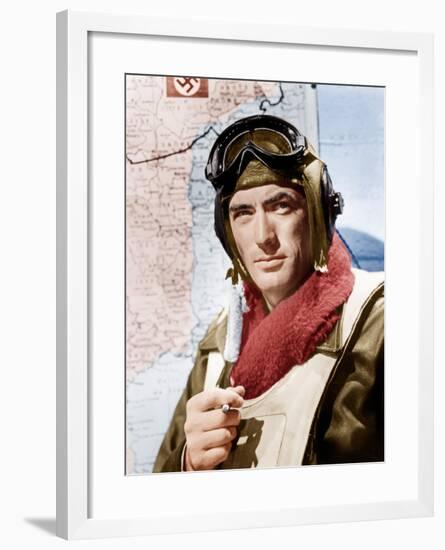 TWELVE O'CLOCK HIGH, Gregory Peck, 1949.-null-Framed Photo