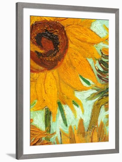 Twelve Sunflowers (detail)-Vincent van Gogh-Framed Art Print