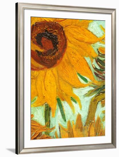 Twelve Sunflowers (detail)-Vincent van Gogh-Framed Art Print