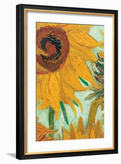 Twelve Sunflowers (detail)-Vincent van Gogh-Framed Premium Giclee Print