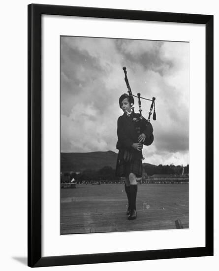 Twelve Year Old Boy Winning First Prize in Both of the Piping Contests Open to Him at Cowal-null-Framed Photographic Print