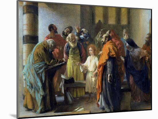 Twelve-Year Old Jesus in the Temple, 1851-Adolph von Menzel-Mounted Giclee Print