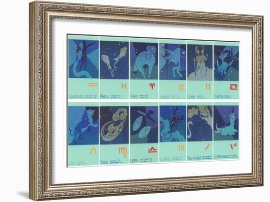 Twelve Zodiac Signs-null-Framed Art Print