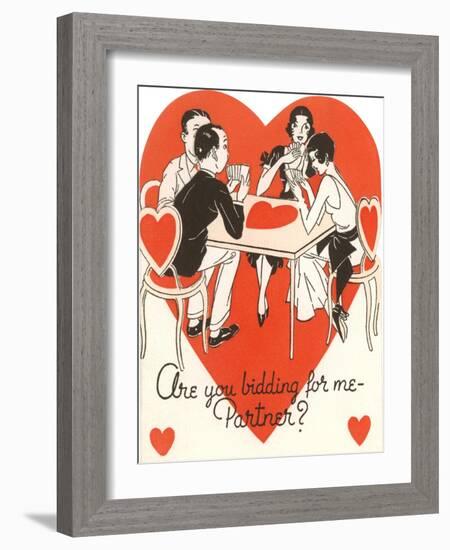 Twenties Bridge Game, Valentine-null-Framed Art Print