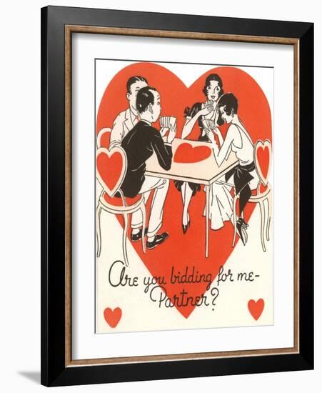 Twenties Bridge Game, Valentine-null-Framed Art Print