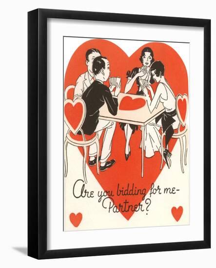 Twenties Bridge Game, Valentine-null-Framed Art Print