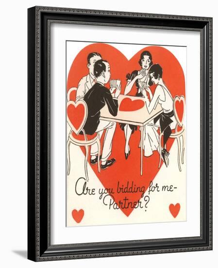 Twenties Bridge Game, Valentine-null-Framed Art Print