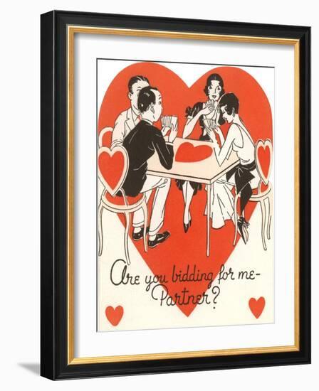 Twenties Bridge Game, Valentine-null-Framed Art Print