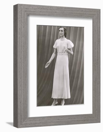 Twenties Female Mannequin in Long Dress-Found Image Press-Framed Photographic Print