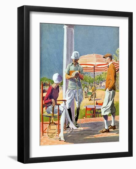 Twenties Polo Match-null-Framed Art Print