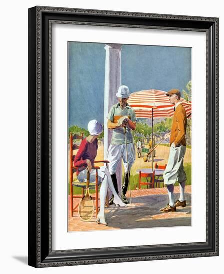 Twenties Polo Match-null-Framed Art Print