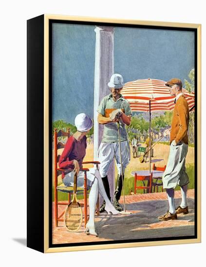 Twenties Polo Match-null-Framed Stretched Canvas