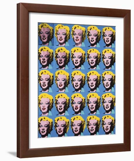 Twenty-Five Colored Marilyns, c.1962-Andy Warhol-Framed Giclee Print