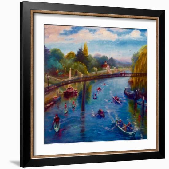 Twickenham Afloat, 2019 (Oil on Paper)-Lee Campbell-Framed Giclee Print