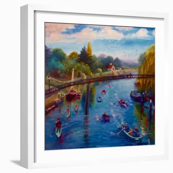 Twickenham Afloat, 2019 (Oil on Paper)-Lee Campbell-Framed Giclee Print