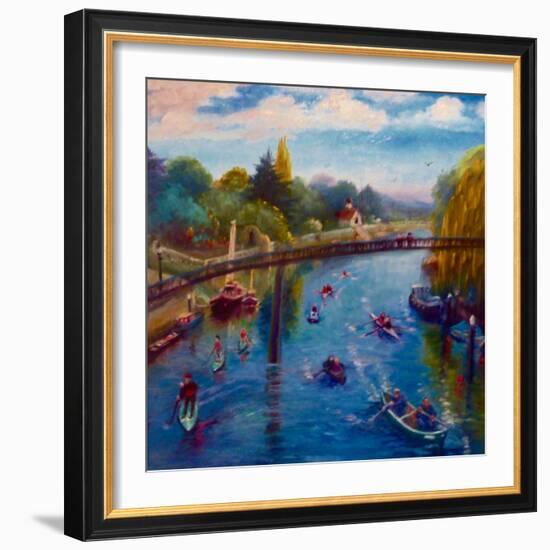 Twickenham Afloat, 2019 (Oil on Paper)-Lee Campbell-Framed Giclee Print