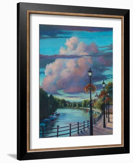 Twickenham Embankment, 2017-Lee Campbell-Framed Giclee Print