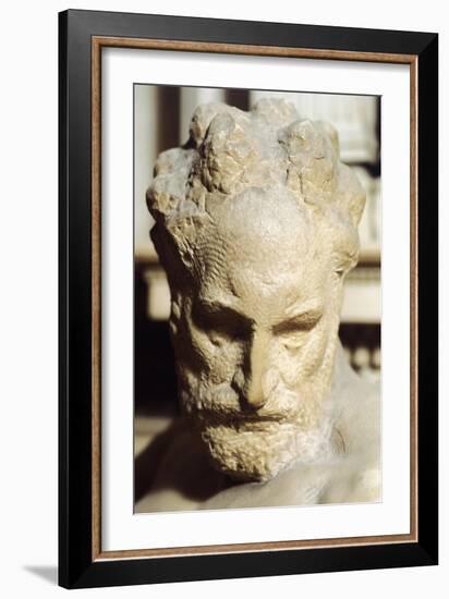 Twilight, Detail from Tomb of Lorenzo De' Medici-Michelangelo Buonarroti-Framed Giclee Print