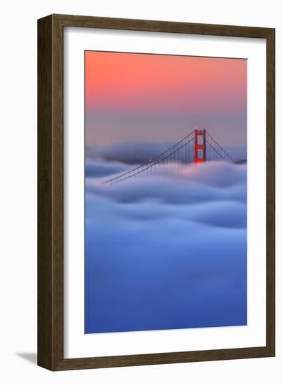 Twilight Golden Gate Special Rare Fog Pre Dawn San Francisco-Vincent James-Framed Photographic Print