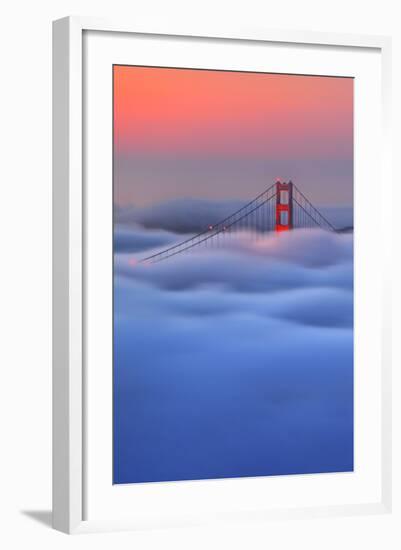 Twilight Golden Gate Special Rare Fog Pre Dawn San Francisco-Vincent James-Framed Photographic Print