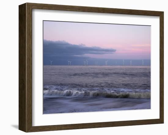 Twilight Hues in the Sky, View Towards Scroby Sands Windfarm, Great Yarmouth, Norfolk, England-Jon Gibbs-Framed Photographic Print