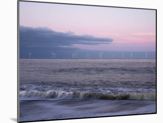 Twilight Hues in the Sky, View Towards Scroby Sands Windfarm, Great Yarmouth, Norfolk, England-Jon Gibbs-Mounted Photographic Print