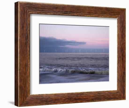 Twilight Hues in the Sky, View Towards Scroby Sands Windfarm, Great Yarmouth, Norfolk, England-Jon Gibbs-Framed Photographic Print