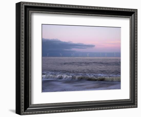 Twilight Hues in the Sky, View Towards Scroby Sands Windfarm, Great Yarmouth, Norfolk, England-Jon Gibbs-Framed Photographic Print