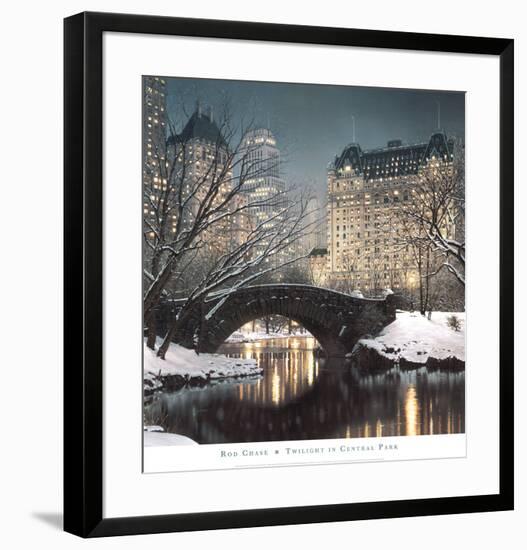 Twilight in Central Park-Rod Chase-Framed Art Print