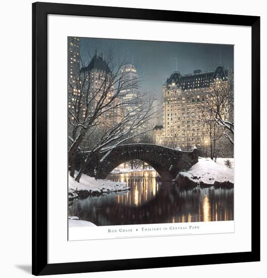 Twilight in Central Park-Rod Chase-Framed Art Print