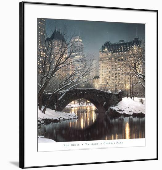 Twilight in Central Park-Rod Chase-Framed Art Print