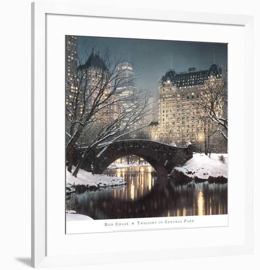 Twilight in Central Park-Rod Chase-Framed Art Print