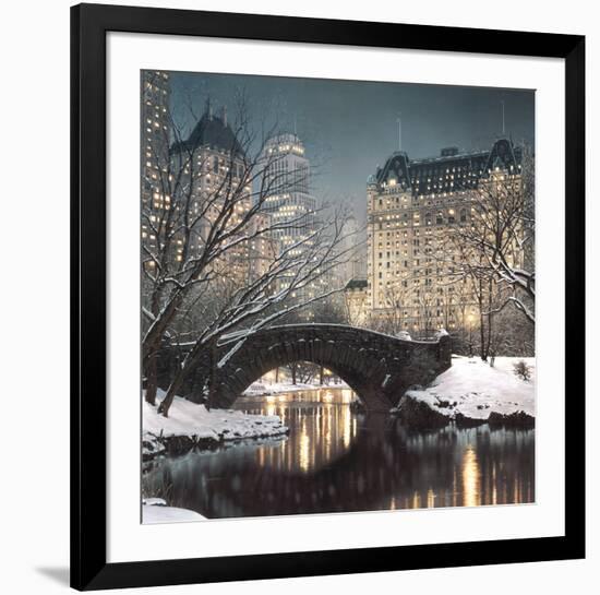 Twilight in Central Park-Rod Chase-Framed Art Print