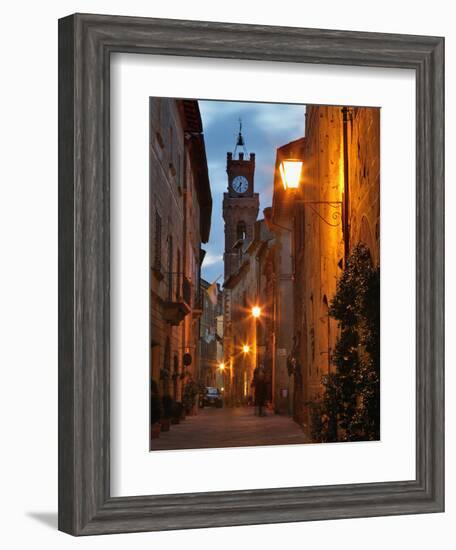 Twilight in Pienza, Tuscany, Italy-Adam Jones-Framed Photographic Print