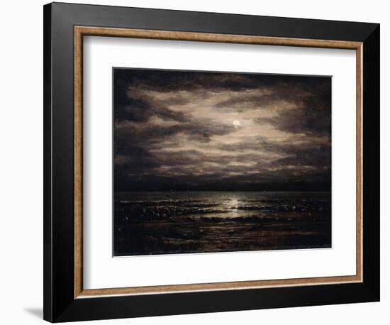 Twilight on Lake Leman in Bon Port, 1876-Gustave Courbet-Framed Giclee Print