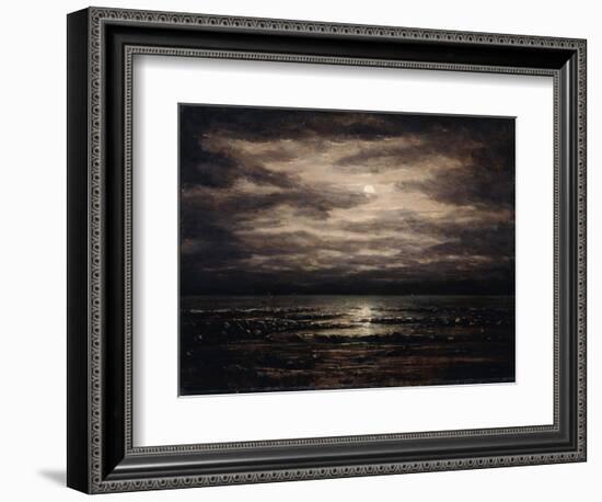 Twilight on Lake Leman in Bon Port, 1876-Gustave Courbet-Framed Giclee Print